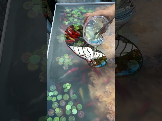 how to make resin table 3D fish painting