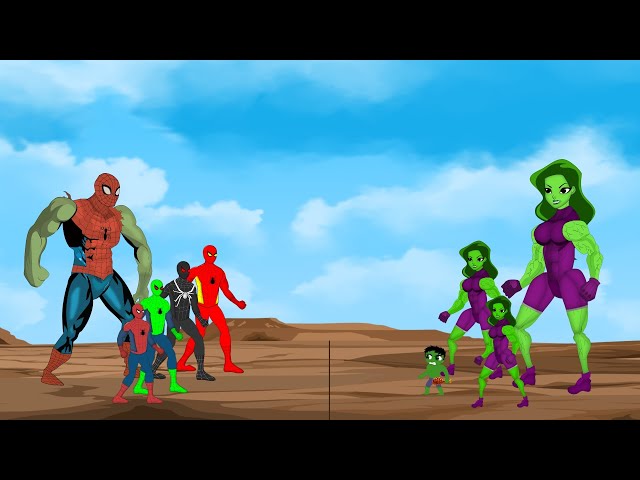 Evolution of She Hulk vs Evolution of Color Team Spider-Man|SUPER HEROES MOVIE ANIMATION