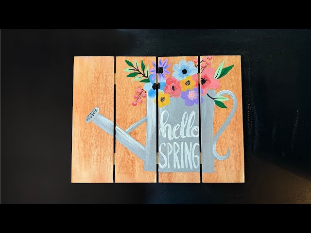 DIY Spring Bouquet: Painting Flowers on a Wooden Sign