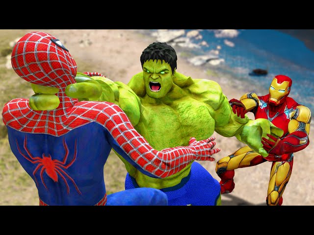 BIG HULK VS SPIDER-MAN And IRON MAN | Hulk becomes Hulk Lucifer by Hell Hulk (Super Epic Battle)