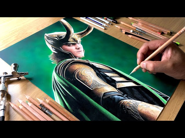 Drawing Loki (Tom Hiddleston) - Time-lapse | Artology