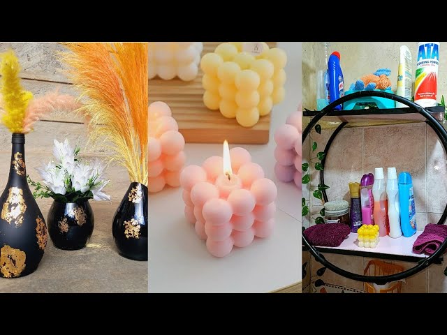 VLOG//Make Scented Candles At home very cheap//DIY Hanging Shelve//DIY clear glasses