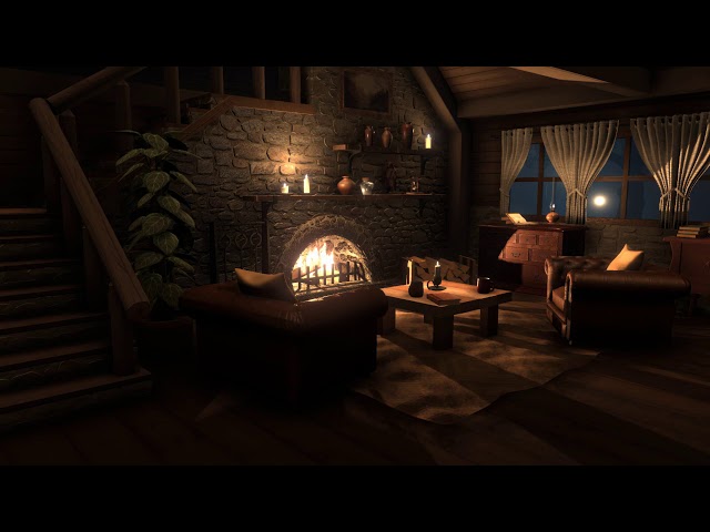 Rain & Fireplace sounds 10 hours | Cozy Cabin | Sleep, Study, Meditation