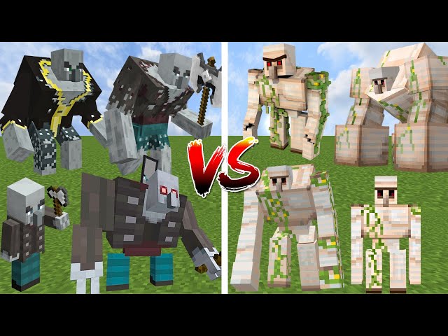 IRON GOLEM vs ILLAGER AT EVERY AGE | Minecraft Mob Battle