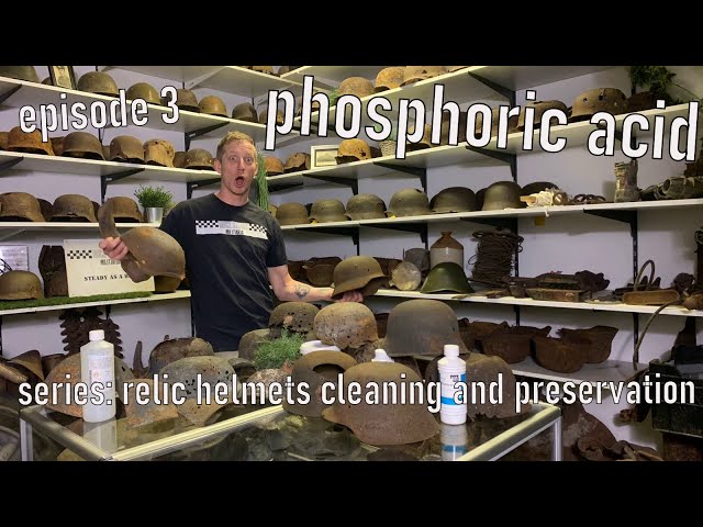 Episode 3 relic helmets cleaning with phosphoric acid and Rocksteady militaria #relics #helmets