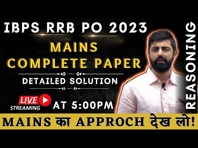 IBPS RRB PO MAINS MOCK 2023 || COMPLETE PAPER (Except Critical Reas.) || By Dhruva Sir