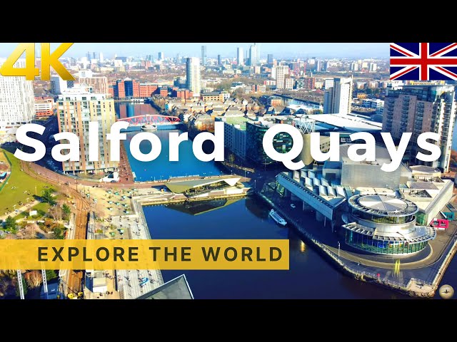 🇬🇧 Salford Quays and MediaCityUK - DRONE Footage 4K UHD - Greater Manchester, England