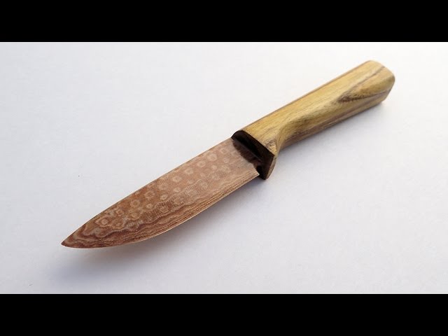 Making A Wooden Damascus "Steel" Knife