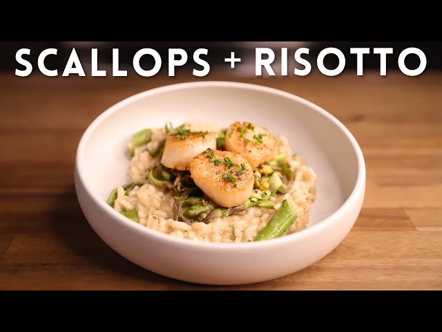 Pan Seared Scallops With Asparagus Risotto