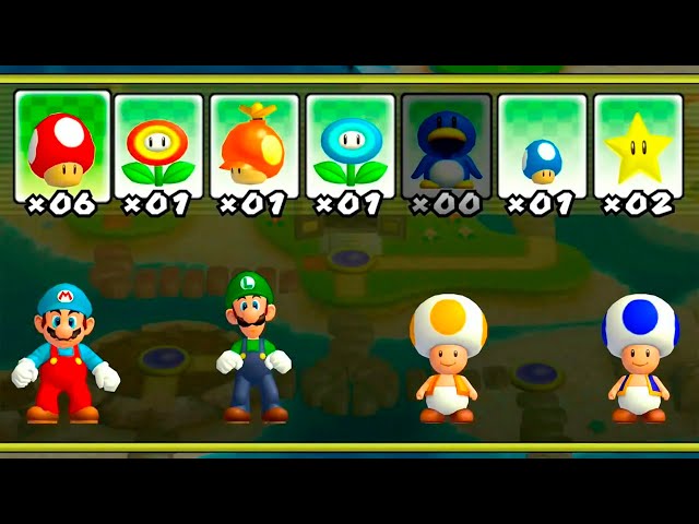New Super Mario Bros. Wii – 4 Players World 2 Walkthrough Co-Op