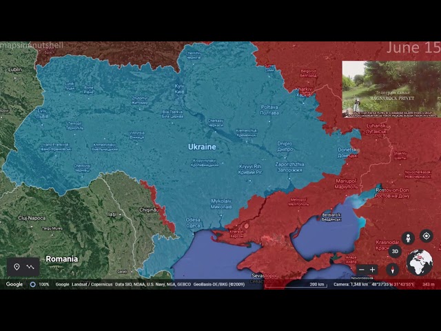 Russo-Ukrainian War: Month 4 using Google Earth