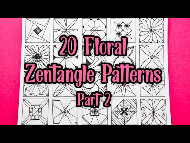 20 Florals Zentangle Patterns || Part 2 || Zentangle Flowers | Easy Drawing
