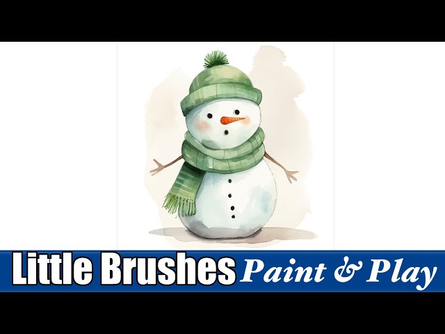 LIVE How to Draw and Paint a Snowman | Little Brushes 🌟🎨 Crayons to Canvas - Easy painting for Kids