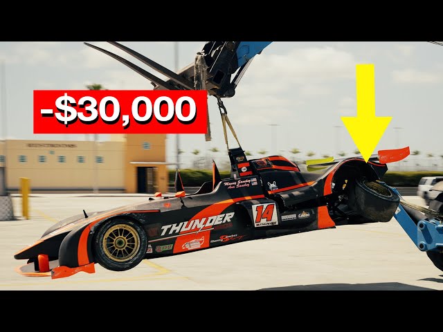 COCKY RACE CAR DRIVER CRASHES BRAND NEW $100K CAR!!!