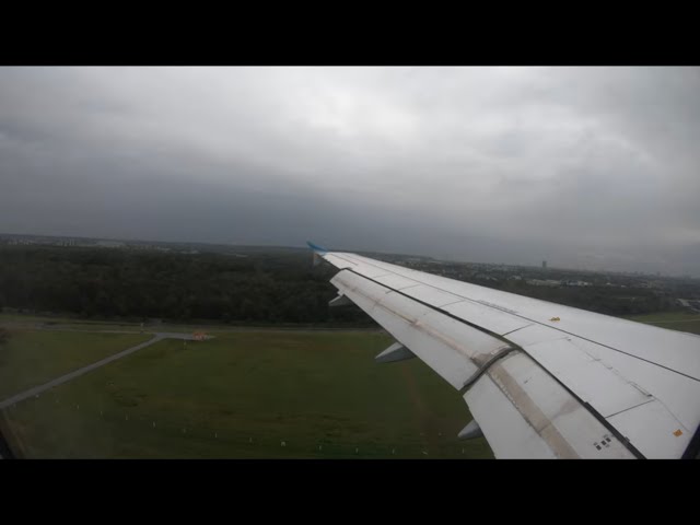 Eurowings A319 turbulent autumn approach into Düssledorf I 4K60