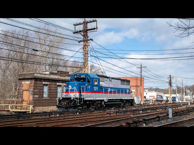 Metro North Harlem Line trains in Feburary and March with a GP35R move and 201 2/29 - 3/13/24