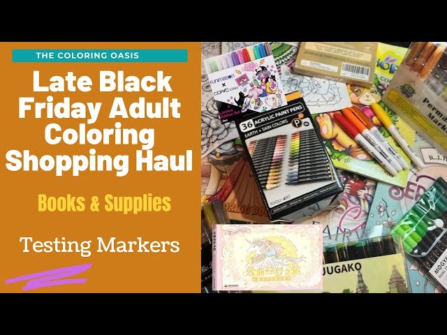Amazon Adult Coloring Supplies and Books Haul | Relaxing Christmas, Chibi Princesses, Markers & Pens