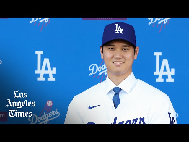 Shohei Ohtani is introduced as a Dodger