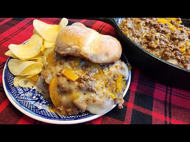 Philly Cheese Sloppy Joes - Brown Gravy and Ground Beef - 1 Pot Meal - The Hillbilly Kitchen