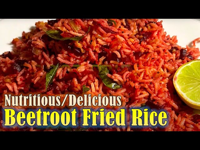 Beetroot Fried Rice  - Colorful & Flavorful -  High in Iron & other nutrients