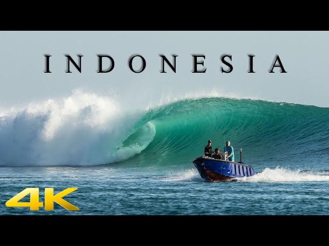 🔴4k (ASMR) Waves of the World/Surfing - Indonesia🌊 - RELAXING MUSIC