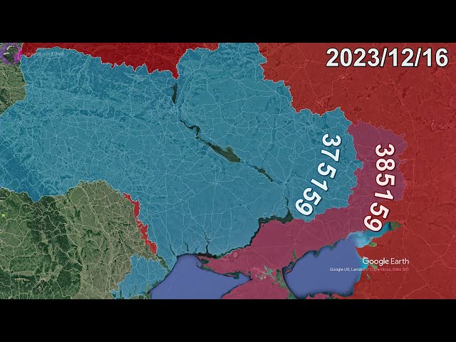 Russian Invasion of Ukraine: Every Day to 2024 using Google Earth