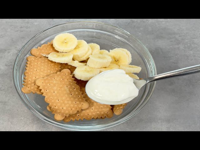 Take 2 bananas, yogurt and cookies and you will be amazed! Everyone is looking for this recipe!