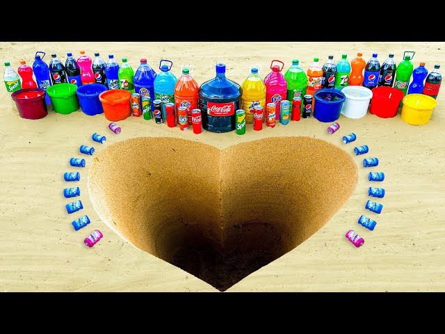 How to make Air Blue Cloud from CocaCola, Fanta, Mirinda, Mentos & Baking Soda in Underground Hole