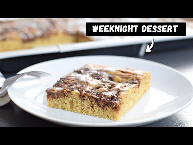 Healthy Cinnamon Roll Cake (Quick and Easy Weeknight Dessert)