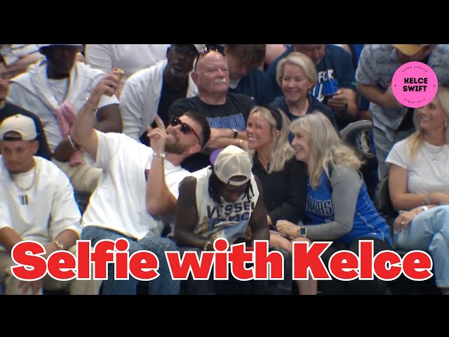 Travis Kelce ENGAGING with Dallas fans during Mavs Vs Wolves game