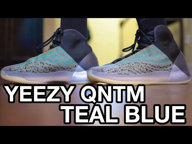 ADIDAS YEEZY QNTM TEAL BLUE REVIEW AND ON FEET!