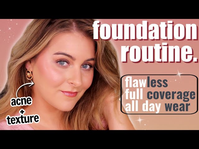 My *full coverage foundation routine* for textured skin // flawless & lasts ALL DAY!