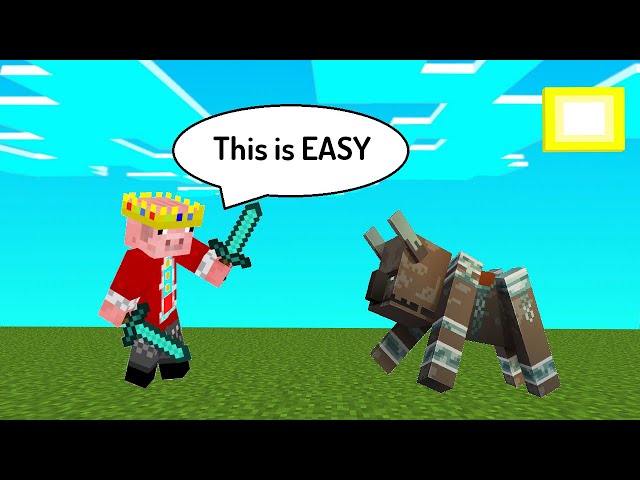 Technoblade fighting a ravager in DreamSMP