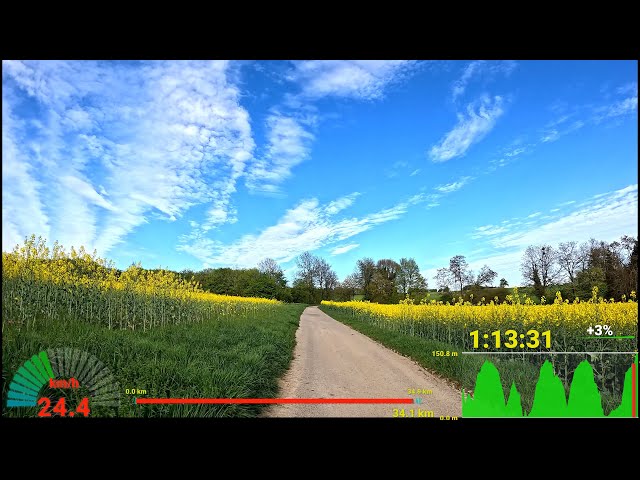 75 minute Indoor Cycling Workout Germany with Speed Display 4K