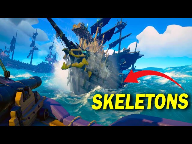 How to Sink & Defeat Skeleton Ships in Sea of Thieves
