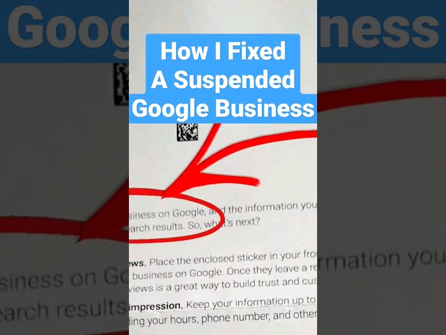 How I Fixed A Google Business Profile Suspension