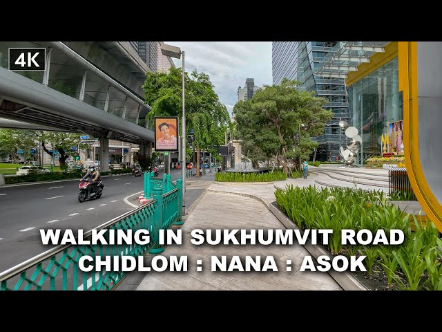 【🇹🇭4K】Walking Around Sukhumvit Road Bangkok - Chidlom, Nana, Asok , Jun, 2021