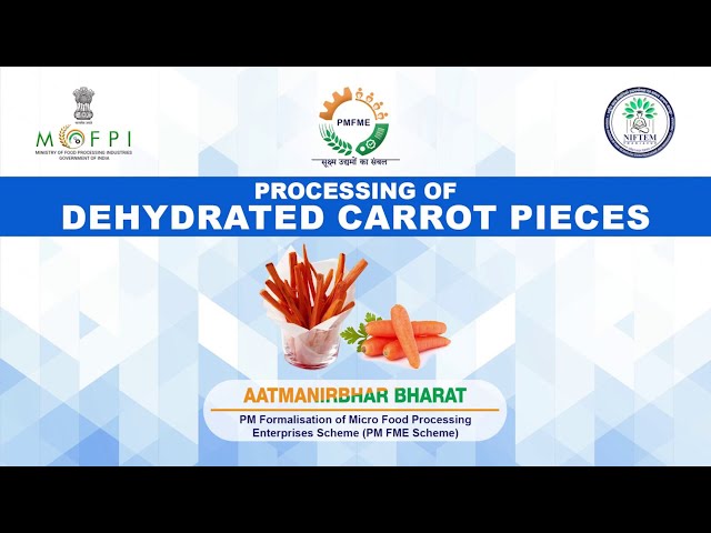 Demonstration Video on Dehydrated Carrot Pieces  (under PMFME Scheme) - Hindi