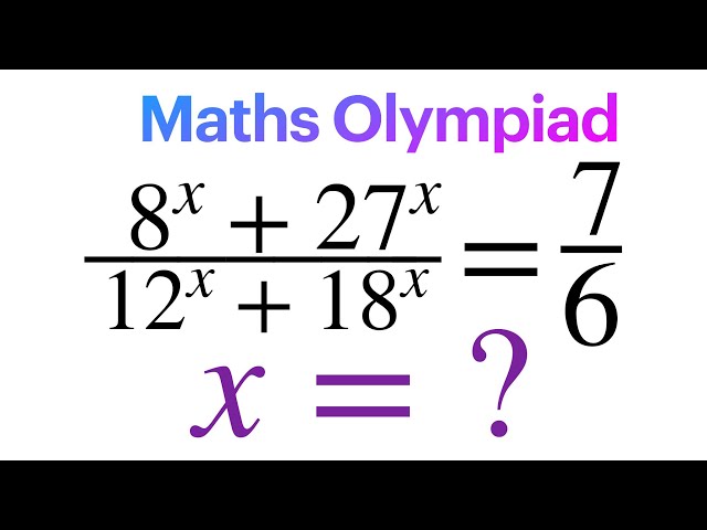 Olympiad Math Question | how to solve for x in this exponential fraction equation ?
