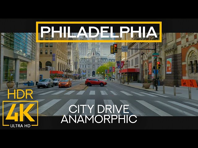 Exploring the Streets of Philadelphia, PA - Scenic Drive - Anamorphic Format (4096×1728)