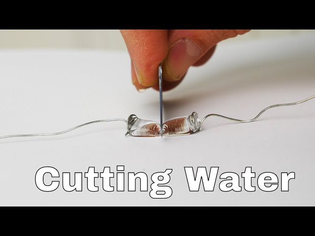 Superhydrophobic Knife Slices Water Drops in Half