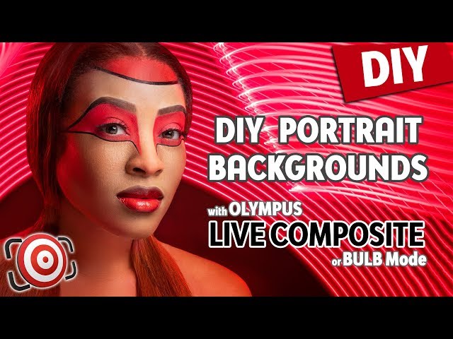 DIY Portraits Backgrounds - Painting with Light using Olympus Live Composite or Bulb Shooting Mode