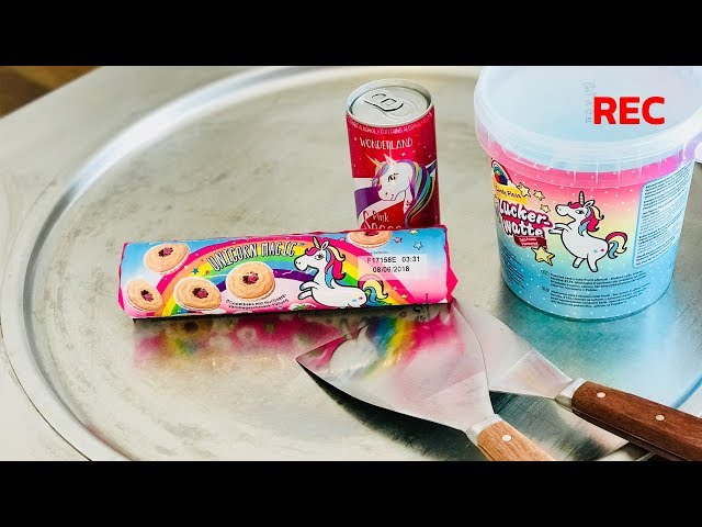 How to make Unicorn Ice Cream Rolls 🦄🦄🦄 with Cookies, Cotton Candy & Secco
