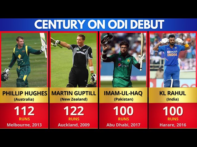 Cricketers Scoring Century on ODI Debut Comparison | Players with Hundred on Debut | Debut Century