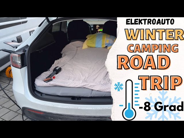 Tesla Model Y Wintercamping bei minus 8 Grad