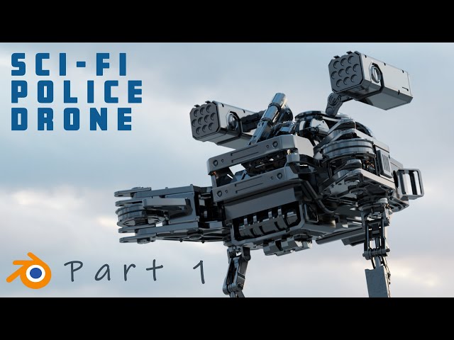 Making A Sci-Fi Drone in Blender 2.9 Timelapse PART 1