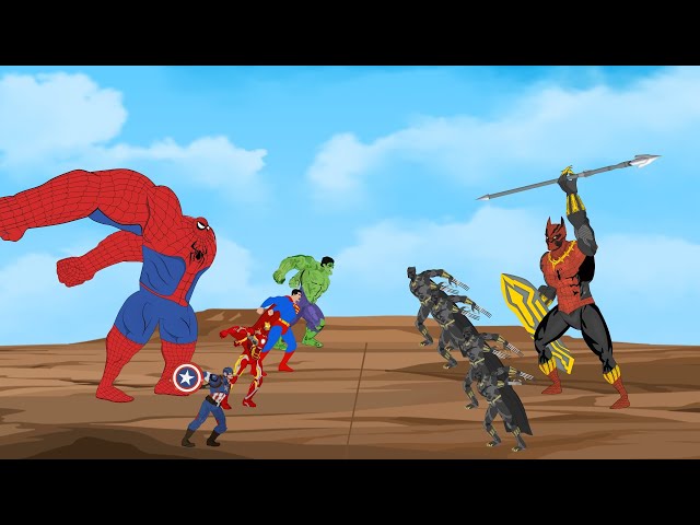 HULK, SPIDERMAN, IRON MAN, SUPERMAN vs Evolution of SPIDER BLACK PANTHER 2 | MARVEL MOVIE ANIMATION