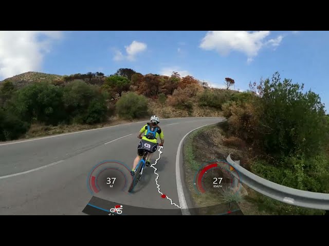 Virtual Cycling 360° VR Fat Burning Workout Coast Road Spain to France Garmin 4K Video