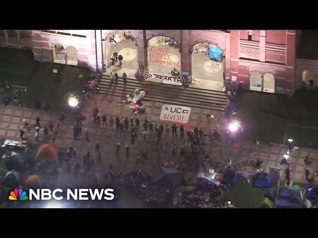Protesters remain on UCLA campus after police order to disperse
