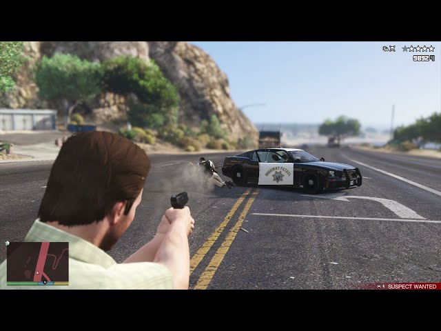 GTA 5 - Traffic Stop Shootout + Six Star Escape